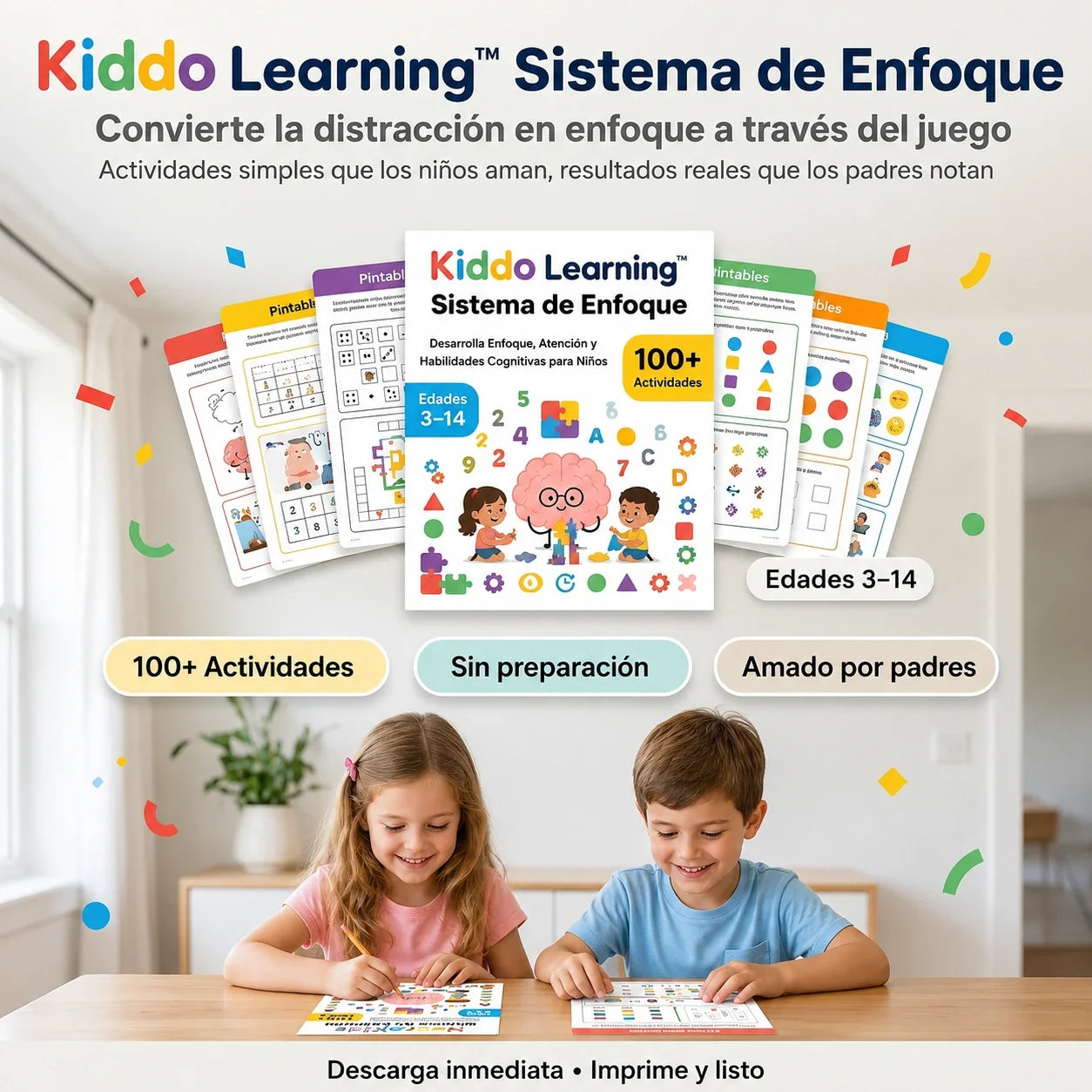 Kiddo Learning +100 Actividades Para Activar Atención, Enfoque y Aprendizaje